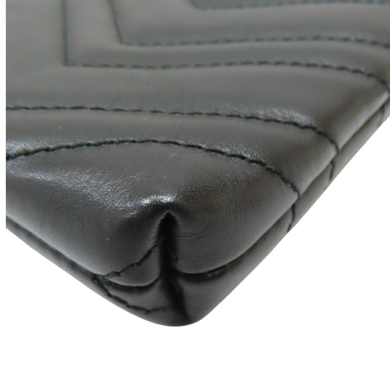 黑色牛皮 GG Marmont 肩背包 443447【GUCCI 古馳】 443447-10