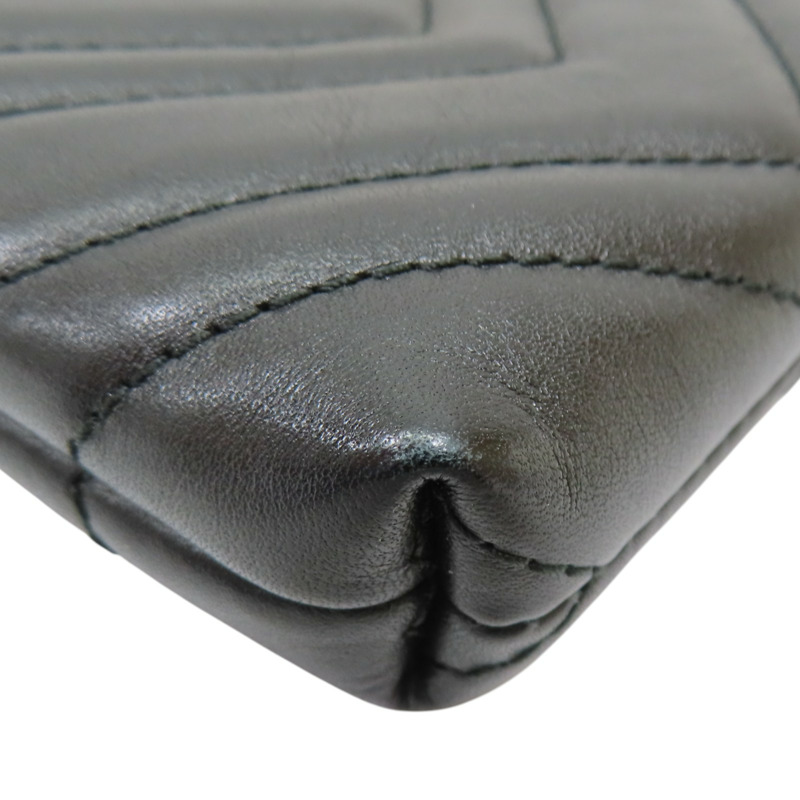 黑色牛皮 GG Marmont 肩背包 443447【GUCCI 古馳】 443447-11