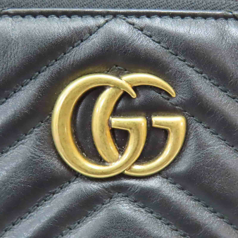 黑色牛皮 GG Marmont 肩背包 443447【GUCCI 古馳】 443447-12
