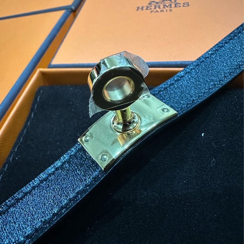 Hermès Mini Kelly Double Tour 手環(黑金)-3