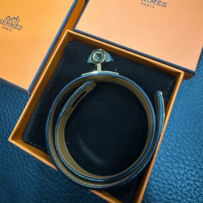 Hermès Mini Kelly Double Tour 手環(黑金)-5
