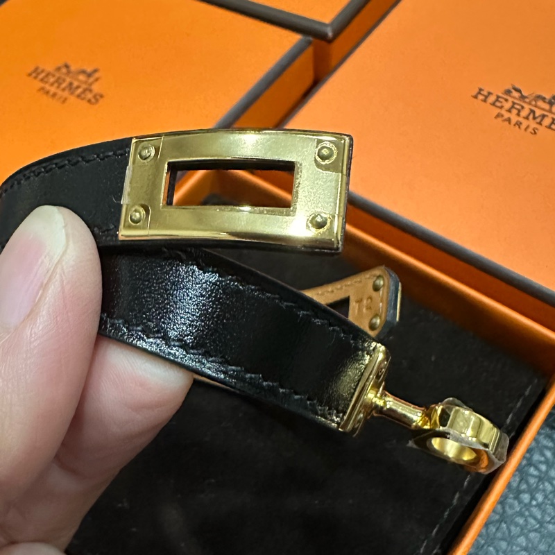 Hermès Mini Kelly Double Tour 手環(黑金)-8