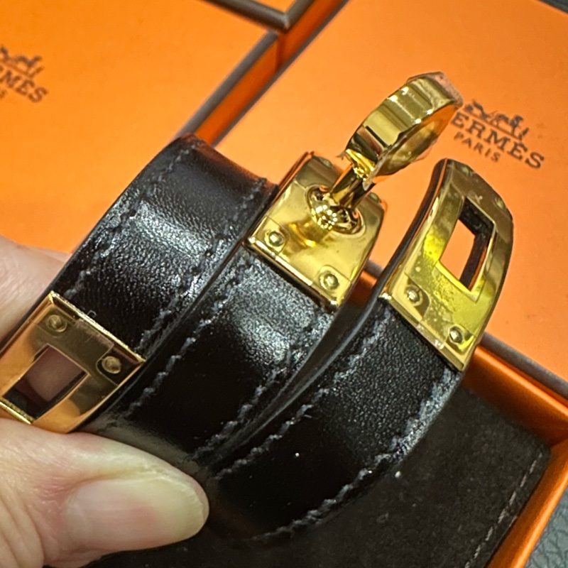 Hermès Mini Kelly Double Tour 手環(黑金)-11