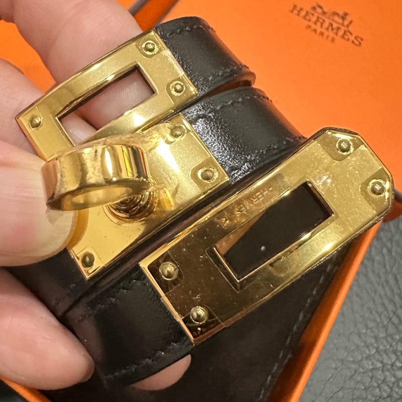Hermès Mini Kelly Double Tour 手環(黑金)-12