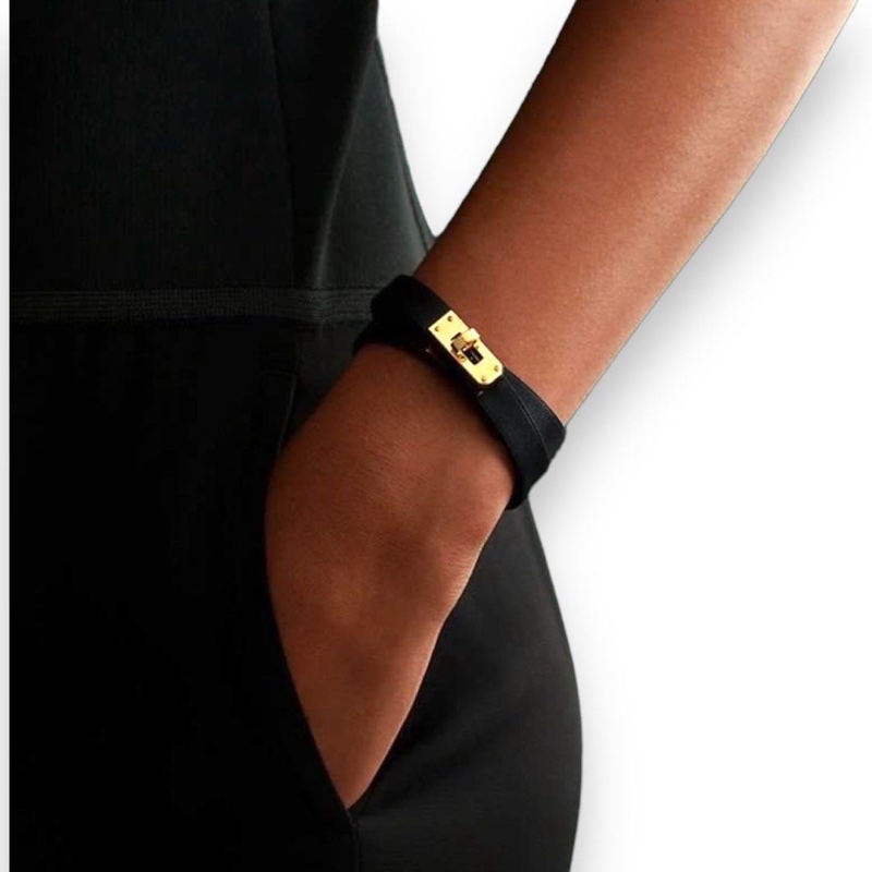 Hermès Mini Kelly Double Tour 手環(黑金)-15