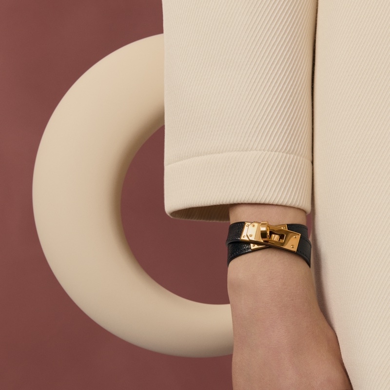 Hermès Mini Kelly Double Tour 手環(黑金)-17