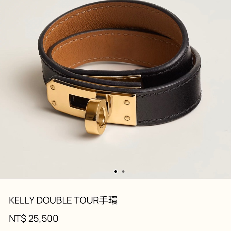 Hermès Mini Kelly Double Tour 手環(黑金)-18