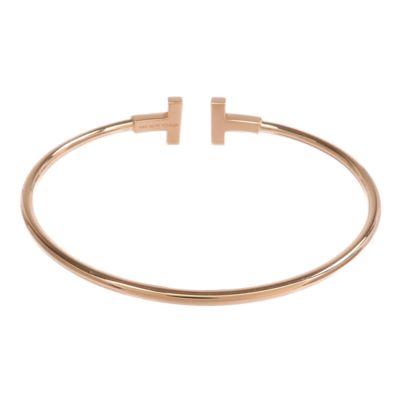 TIFFANY＆CO 18K玫瑰金T Wire Bracelet鑽石手鐲-2