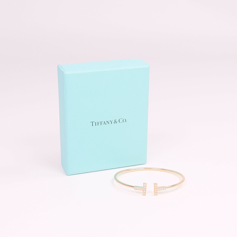 TIFFANY＆CO 18K玫瑰金T Wire Bracelet鑽石手鐲-6
