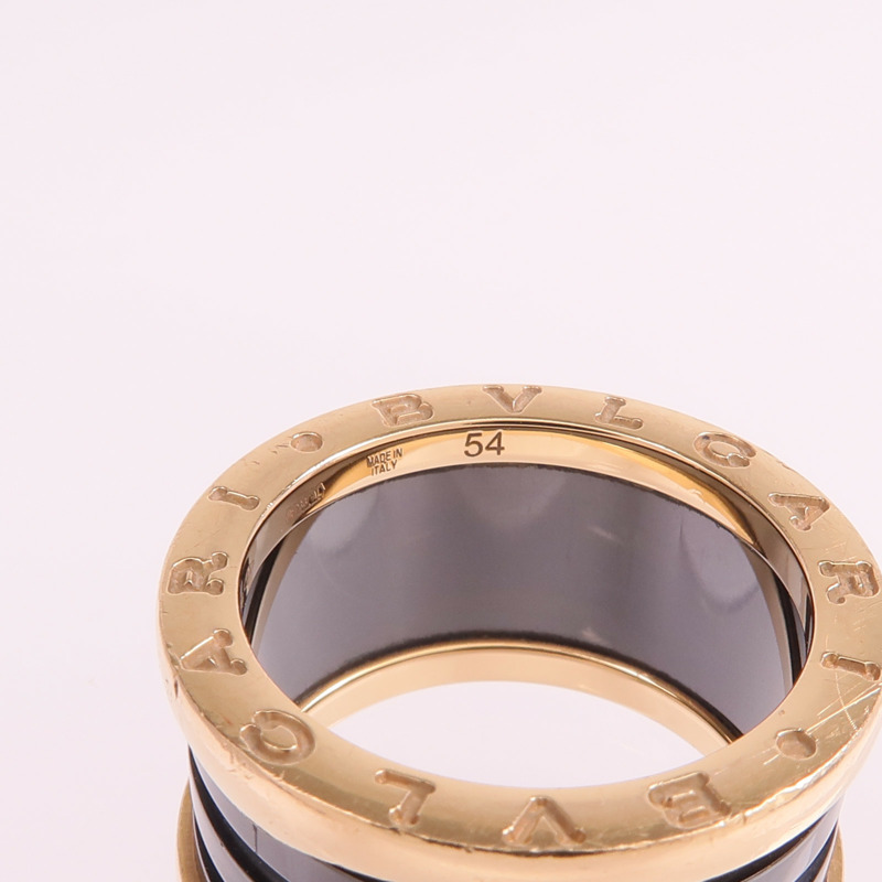 BVLGARI 18K玫瑰金/陶瓷B.zero1 Ring戒指Bvlgari#54/US#6.5-4
