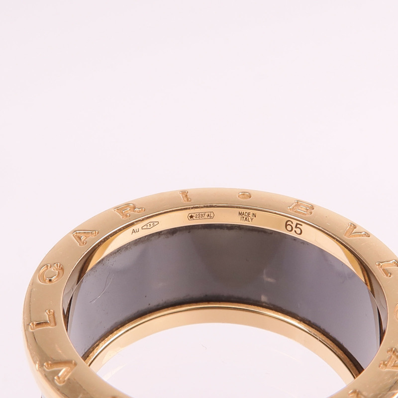 BVLGARI 18K玫瑰金/陶瓷B.zero1 Ring戒指Bvlgari#65/US#10.75-4