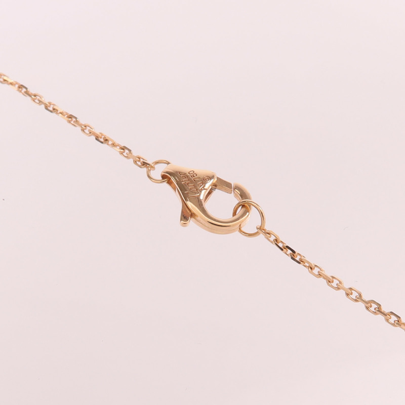 CARTIER 18K黃金/白金/玫瑰金Trinity粉尖晶石項鍊-4