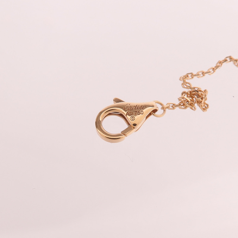 CARTIER 18K黃金/白金/玫瑰金Trinity粉尖晶石項鍊-6