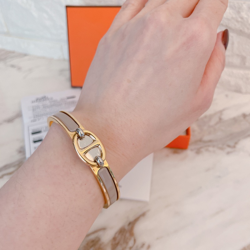 專櫃正品有購買證明✨ Hermes 愛馬仕MINI CLIC CHAINE D'ANCRE手環/奶茶玫瑰金-5