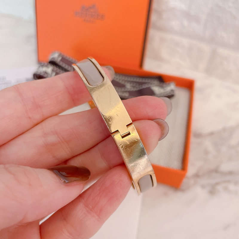 專櫃正品有購買證明✨ Hermes 愛馬仕MINI CLIC CHAINE D'ANCRE手環/奶茶玫瑰金-11