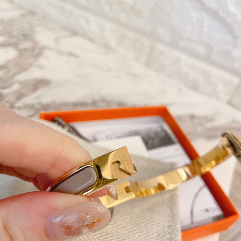 專櫃正品附購買證明影本✨ Hermes 愛馬仕MINI CLIC CHAINE D'ANCRE手環/奶茶玫瑰金-16