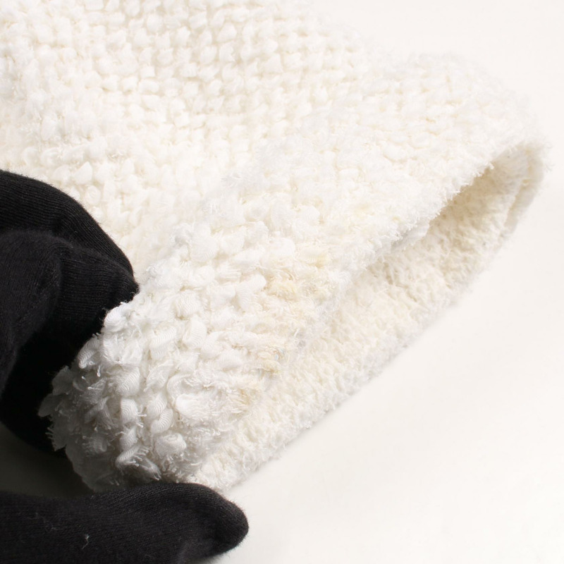 香奈兒 (CHANEL) CC Logo 紐帶斜紋軟呢束腰襯衫 P60433K46076 純棉 白色 #38 二手 女款-8