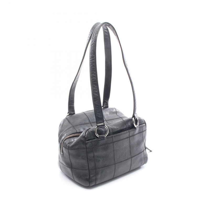 香奈兒巧克力棒肩包 A26135 黑色皮革二手女士-1