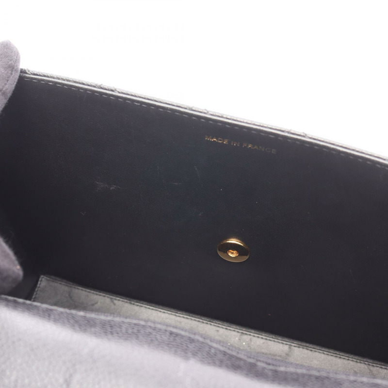 香奈兒 (CHANEL) Matelasse 斜挎鏈條包，黑色小牛皮，金色五金，二手女士 CC-5