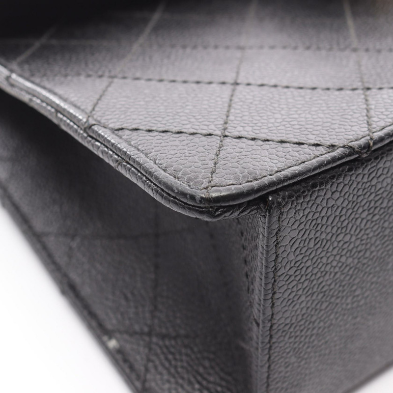 香奈兒 (CHANEL) Matelasse 斜挎鏈條包，黑色小牛皮，金色五金，二手女士 CC-9