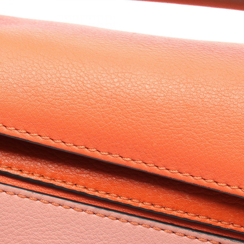 LOEWE Puzzle 小號 2Way 單肩手提包，皮革材質，橙粉色，二手，女士款，Anagram 圖案-6