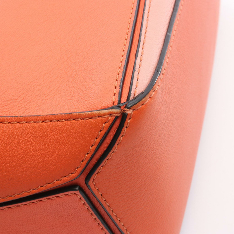 LOEWE Puzzle 小號 2Way 單肩手提包，皮革材質，橙粉色，二手，女士款，Anagram 圖案-9