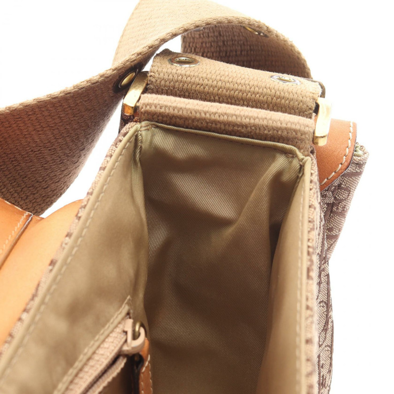 Christian Dior Street Chic Trotter 單肩手提包，帆布皮革，米色，二手-6