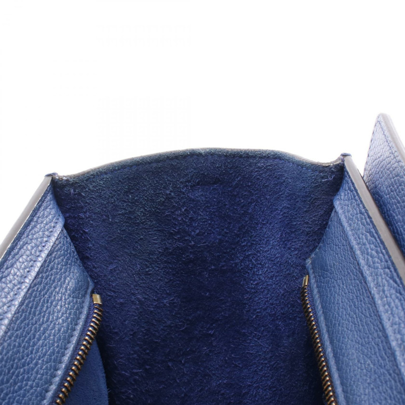 CELINE Luggage Nano Shopper 單肩斜背包 皮革 藍色 二手 女士-8