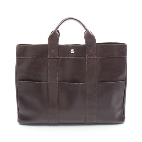 愛馬仕 Fourre-tout MM 手提包 F Evercalf 皮革 Havane 二手女士 SHW