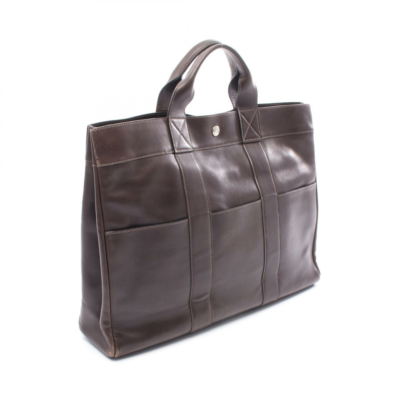 愛馬仕 Fourre-tout MM 手提包 F Evercalf 皮革 Havane 二手女士 SHW-1