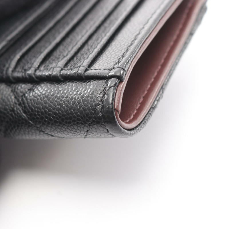 香奈兒 (CHANEL) Matelasse 零錢包 小牛皮 黑色 二手 女士 CC-7