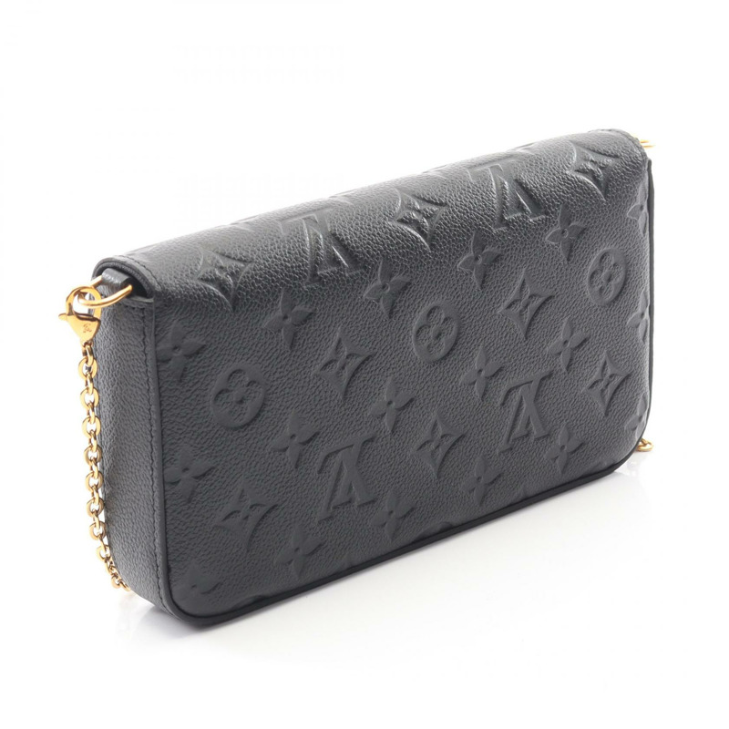 路易威登 Pochette Felicie 鏈條斜背包 M64064 皮革 黑色-1