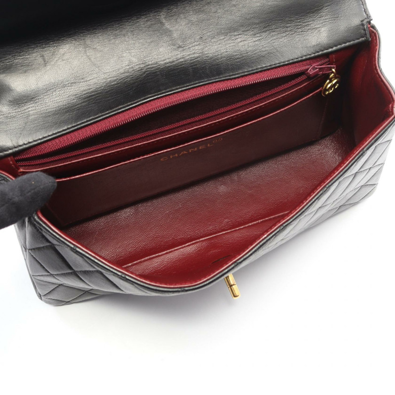 香奈兒 (CHANEL) Matelasse 母子款手提包,羊皮材質,黑色,金色五金,二手,女士,CC Logo Coco-2