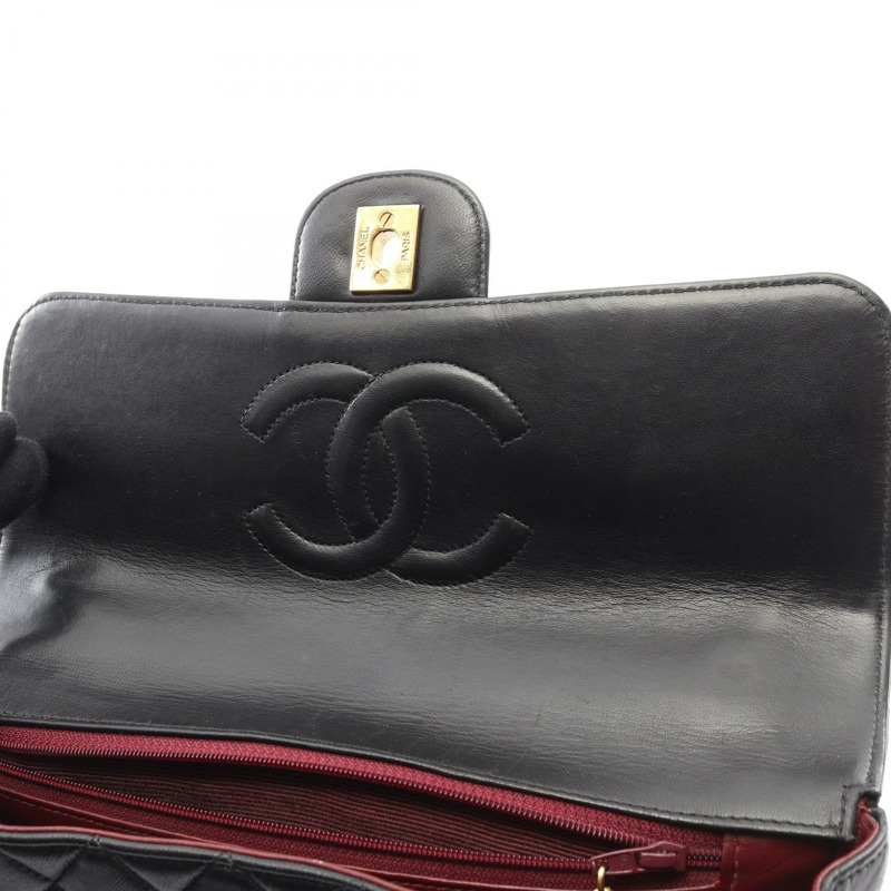 香奈兒 (CHANEL) Matelasse 母子款手提包,羊皮材質,黑色,金色五金,二手,女士,CC Logo Coco-7