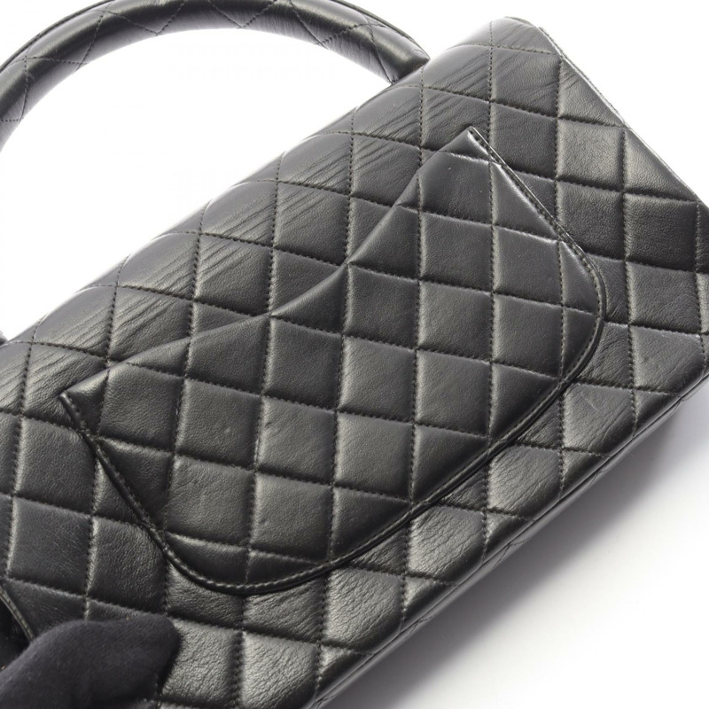 香奈兒 (CHANEL) Matelasse 母子款手提包,羊皮材質,黑色,金色五金,二手,女士,CC Logo Coco-10