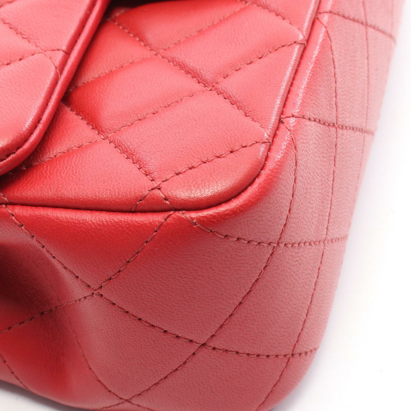 香奈兒 (CHANEL) 迷你絎縫 20 斜背鏈條包 A69900 紅色皮革 SHW CC-6