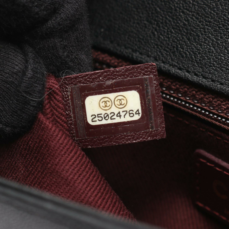 香奈兒 (CHANEL) Matelasse 斜背鏈條包 黑色皮革 二手 女士 CC-4