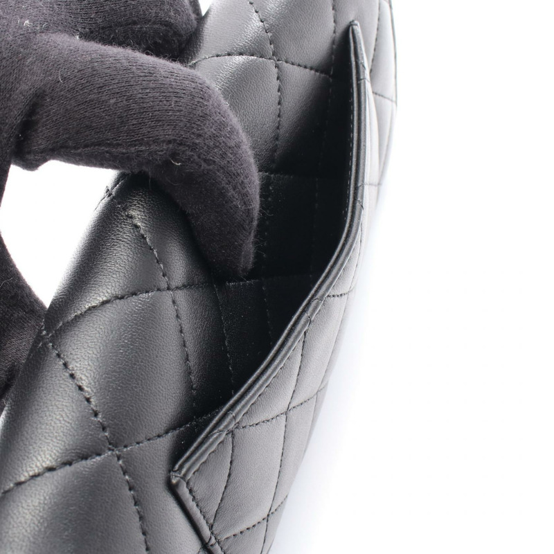 香奈兒經典長翻蓋皮夾，絎縫雙折錢包，AP0241，黑色皮革，CC標誌-5