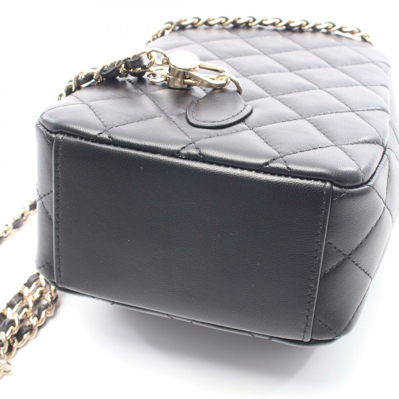 香奈兒 (CHANEL) Matelasse 鏈條雙肩包 AP3753 黑皮 GHW 二手 女士 CC-5
