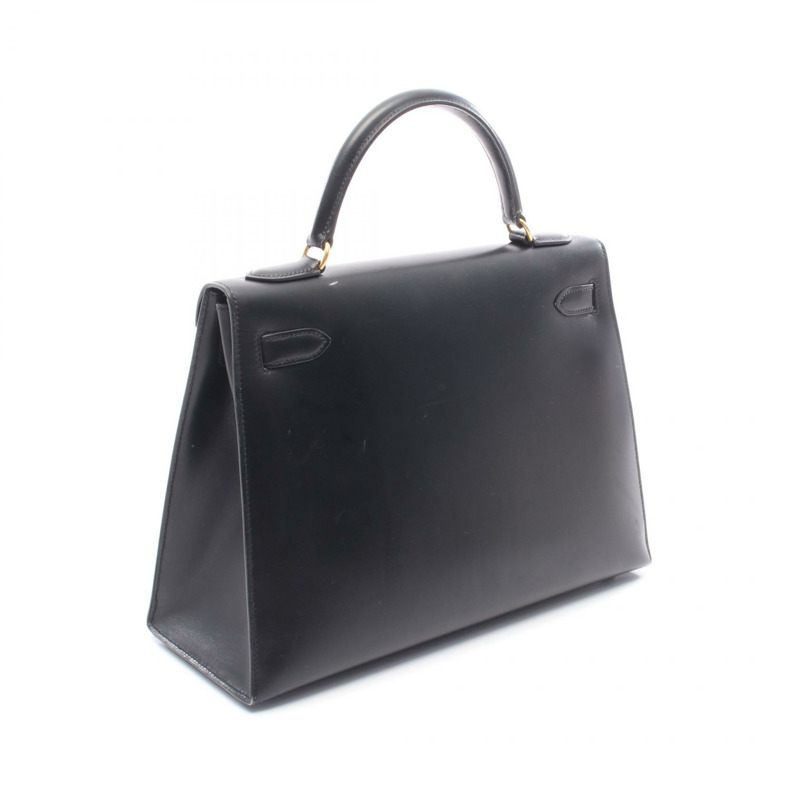 愛馬仕 Kelly 32 單肩手提包 Y Box 小牛皮 黑色 GHW 二手 女士-1