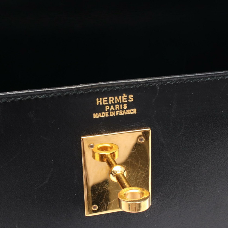 愛馬仕 Kelly 32 單肩手提包 Y Box 小牛皮 黑色 GHW 二手 女士-3