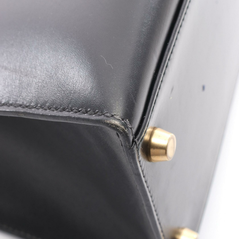 愛馬仕 Kelly 32 單肩手提包 Y Box 小牛皮 黑色 GHW 二手 女士-7