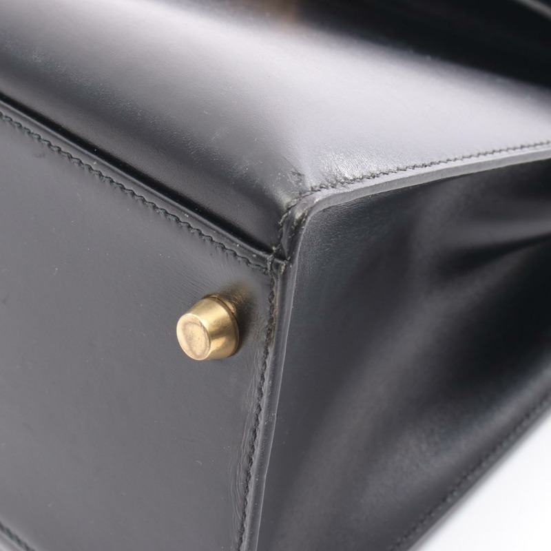 愛馬仕 Kelly 32 單肩手提包 Y Box 小牛皮 黑色 GHW 二手 女士-8