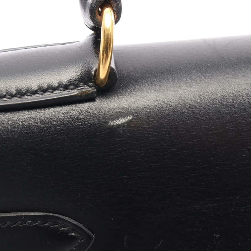 愛馬仕 Kelly 32 單肩手提包 Y Box 小牛皮 黑色 GHW 二手 女士-10