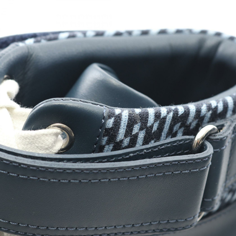 愛馬仕男士高筒帆布運動鞋,41.5碼,海軍藍,二手。-8