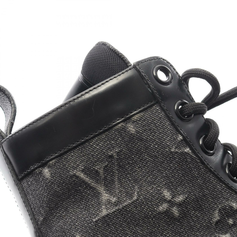 路易威登 LV Ranger Ancre 短靴 #6 Monogram 皮革牛仔布黑色二手-8