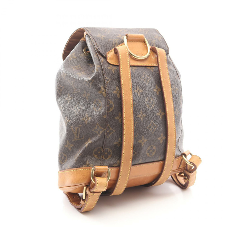 路易威登 Montsouris MM 雙肩包 M51136 Monogram 皮革 棕色 二手-1