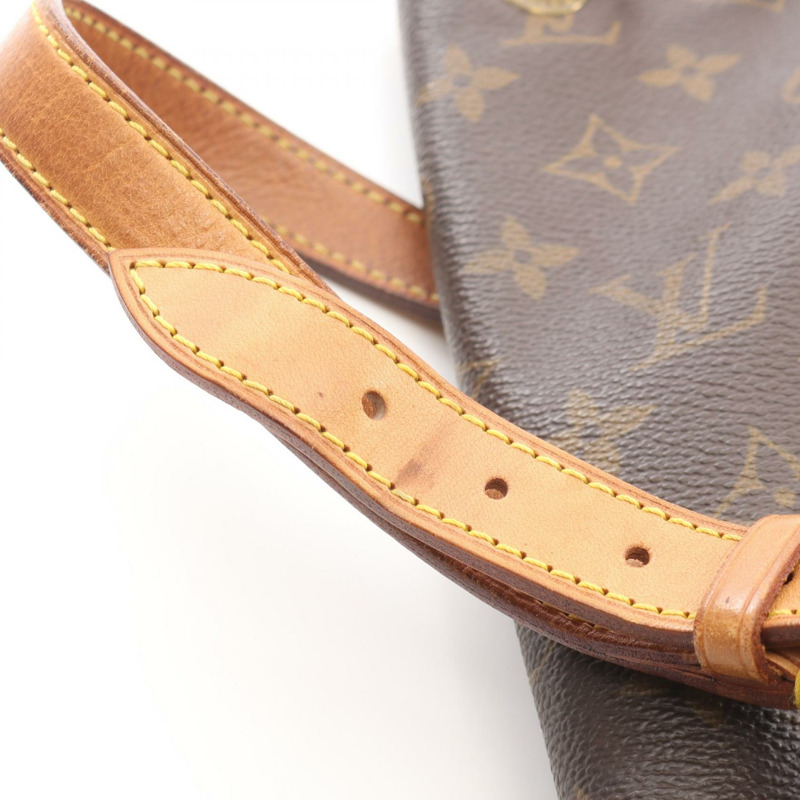 路易威登 Montsouris MM 雙肩包 M51136 Monogram 皮革 棕色 二手-14