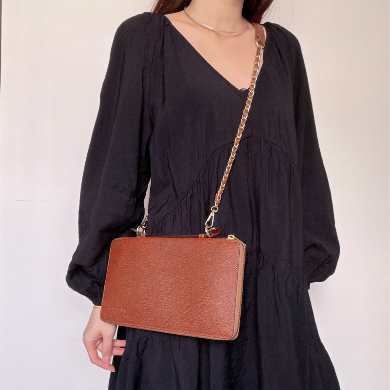 Celine 多用途真皮長夾 皮革收納包 手拿包 wallet on chain-2