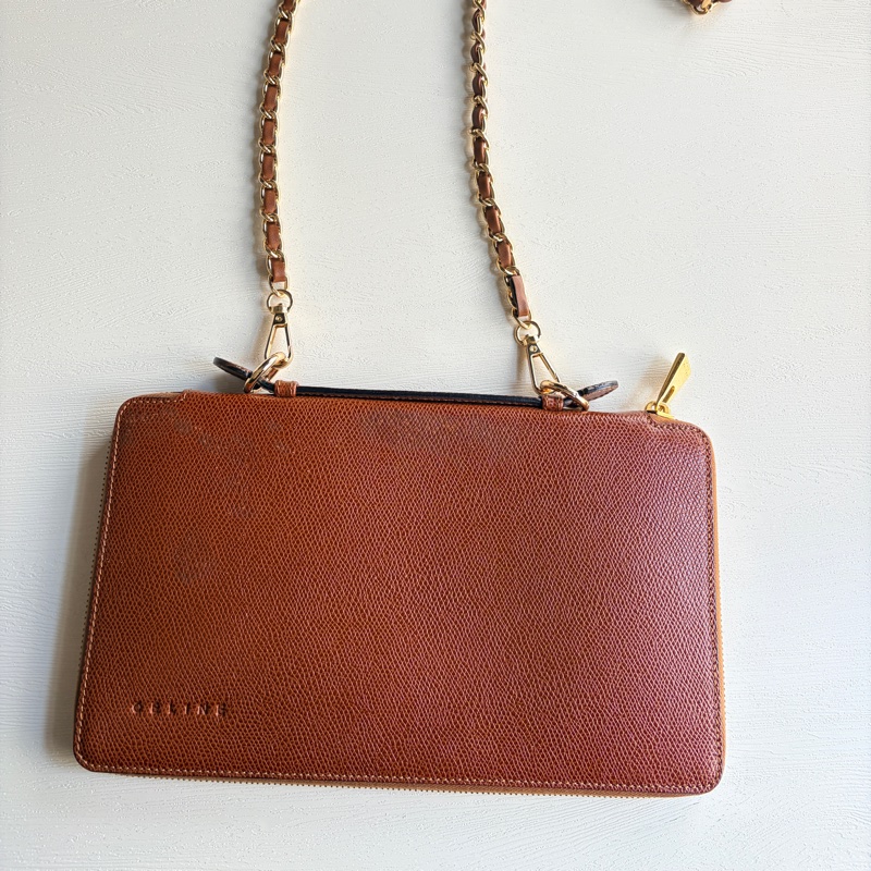 Celine 多用途真皮長夾 皮革收納包 手拿包 wallet on chain-3